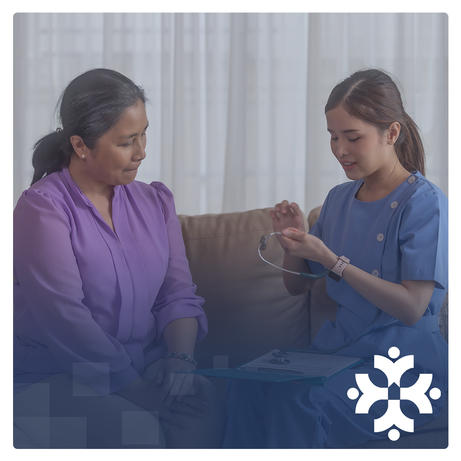 Nurse assessing at home patient